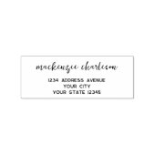 Einfache moderne Script-Personalisierte Rücksendea Gummistempel (Prägung)