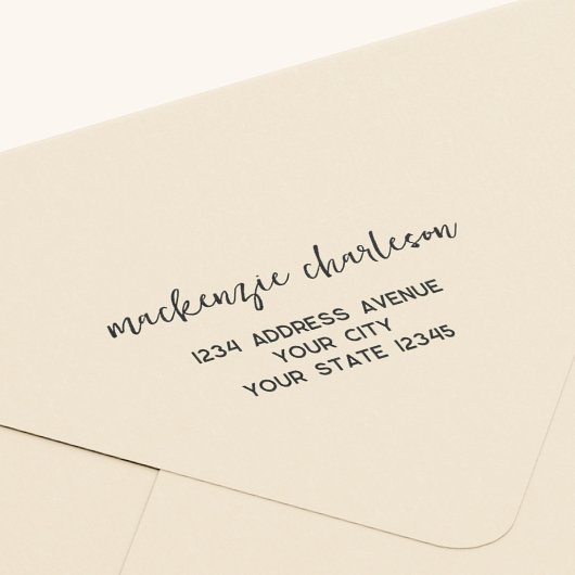 Einfache moderne Script-Personalisierte Rücksendea Gummistempel