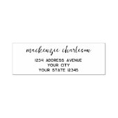 Einfache moderne Script-Personalisierte Rücksendea Permastempel (Design)