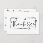 Einfache moderne Script QR Code, vielen Dank Begleitkarte (Vorne/Hinten)