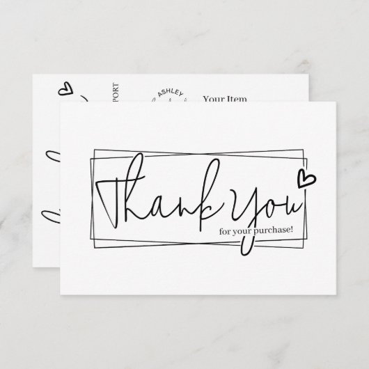 Einfache moderne Script QR Code, vielen Dank Begleitkarte (Vorne/Hinten)