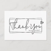 Einfache moderne Script QR Code, vielen Dank Begleitkarte (Vorderseite)