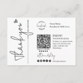 Einfache moderne Script QR Code, vielen Dank Begleitkarte (Rückseite)