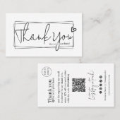 Einfache moderne Script QR Code, vielen Dank Visitenkarte (Vorne/Hinten)