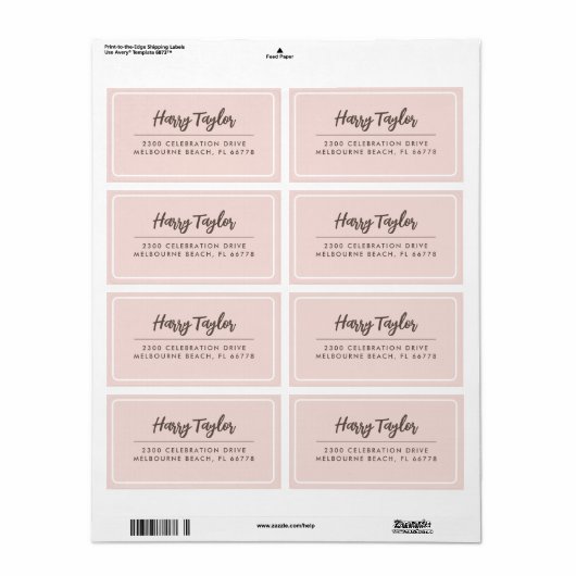 Einfache moderne Script-Rücksendeadresse (Vorne)