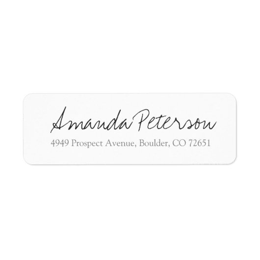 Einfache, moderne Script-Rücksendeadresse (Vorne)