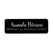 Einfache moderne Script-Schwarz-weiße Rücksendeadr (Vorne)