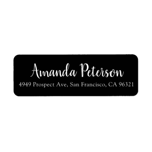Einfache moderne Script-Schwarz-weiße Rücksendeadr (Vorne)