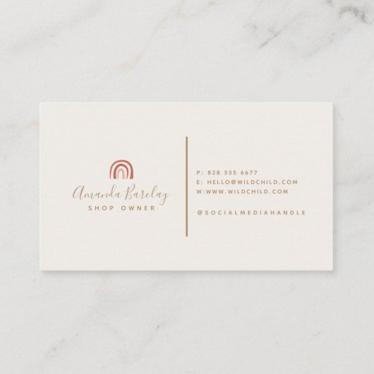 Einfache moderne Script Trendy Rainbow Visitenkarte (Rückseite)