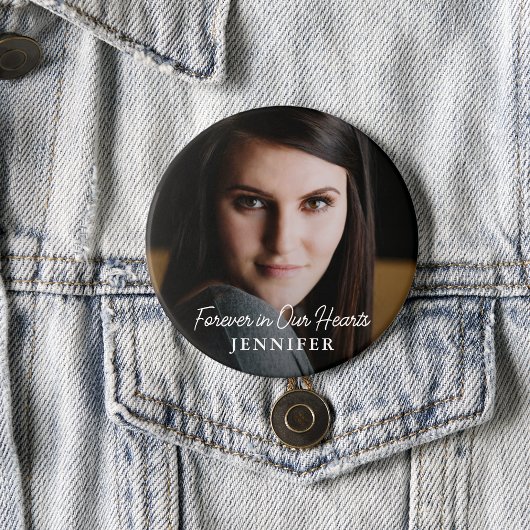 Einfache moderne Script-Vollständige Foto-Memorial Button