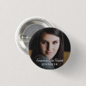 Einfache moderne Script-Vollständige Foto-Memorial Button (Vorne & Hinten)