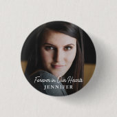 Einfache moderne Script-Vollständige Foto-Memorial Button (Vorderseite)