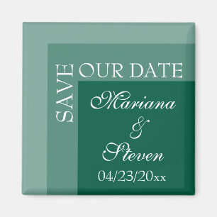 Einfache moderne Script Wedding Emerald Green Magnet