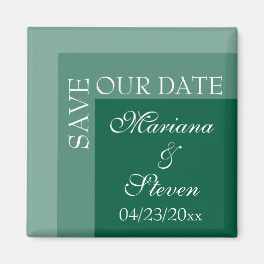 Einfache moderne Script Wedding Emerald Green Magnet (Vorne)