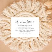 Einfache moderne Script Wedding Hotel Unterkünfte Begleitkarte