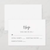 Einfache moderne Script Wedding Rsvp Karte (Vorne/Hinten)