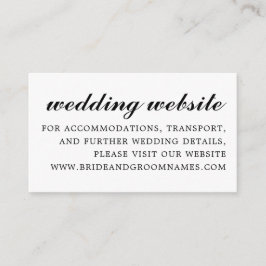 Einfache moderne Script Wedding Website Black Begleitkarte