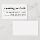 Einfache moderne Script Wedding Website Black Begleitkarte (Vorne/Hinten)