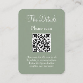 Einfache, moderne Seite Grüne Hochzeitdetails QR-C Begleitkarte