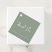 Einfache moderne Seiten Grüne Kalligrafie Geschenk Geschenkanhänger (Beispiel)