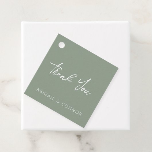 Einfache moderne Seiten Grüne Kalligrafie Geschenk Geschenkanhänger (Beispiel)