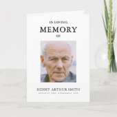 Einfache moderne Service-Gedenkkarte Karte (Vorderseite)