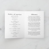 Einfache moderne Service-Gedenkkarte Karte (Innenseite)