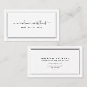 Einfache moderne Signatur Script Haar Stylist Salo Visitenkarte (Vorne/Hinten)