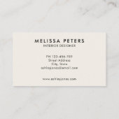 Einfache moderne Signatur Visitenkarte (Rückseite)