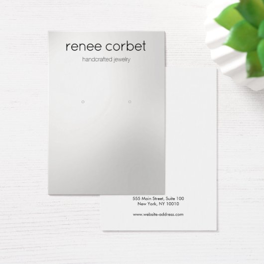 Einfache, moderne Silber-Earring-Display-Karte (Schreibtisch)