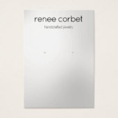 Einfache, moderne Silber-Earring-Display-Karte (Vorderseite)