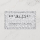 Einfache moderne Silber Grau Glitzer & Glitzern Visitenkarte (Rückseite)