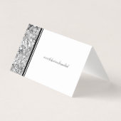 Einfache moderne Silber und Schwarze Hochzeit Viel (Rückseite)