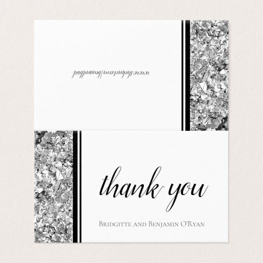 Einfache moderne Silber und Schwarze Hochzeit Viel (Außenseite Aufgefaltet)