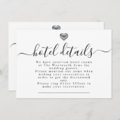 Einfache moderne Silberherz-Hochzeitsgeschichten Begleitkarte (Vorne/Hinten)