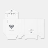 Einfache moderne Silberherz-Weiße Hochzeit Geschenkschachtel (Ungefaltet)