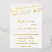 Einfache moderne Silver Frozen Galaxy Hochzeit Folieneinladung (Vorderseite)