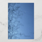 Einfache moderne Silver Frozen Galaxy Hochzeit Folieneinladung (Rückseite)