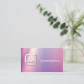 Einfache moderne, Silver Instagram Social Media Visitenkarte (Stehend Vorderseite)