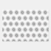 Einfache moderne Silver Sternexplosion Christmas Geschenkpapier Set (Vorderseite)