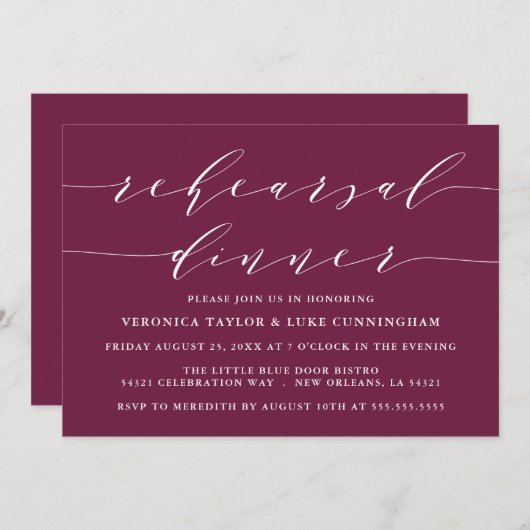 EINFACHE MODERNE SKRIPT | EINLADUNG DER PROBE (Vorne/Hinten)