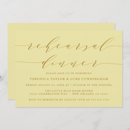 EINFACHE MODERNE SKRIPT | EINLADUNG DER PROBE (Vorne/Hinten)