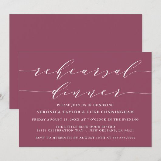 EINFACHE MODERNE SKRIPT | EINLADUNG DER PROBE (Vorne/Hinten)