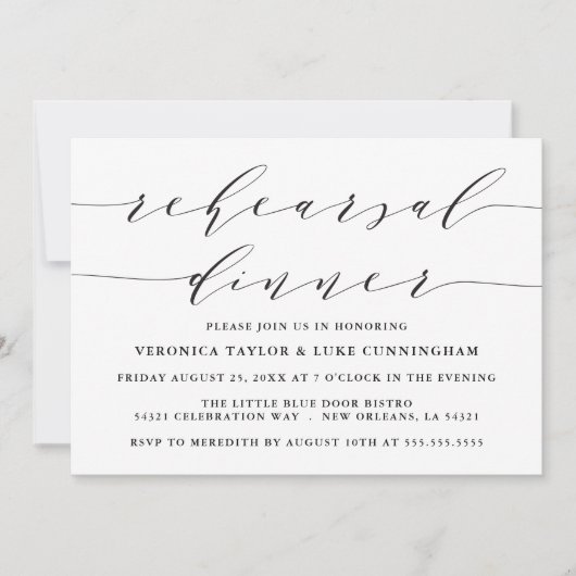 EINFACHE MODERNE SKRIPT | EINLADUNG DER PROBE (Vorderseite)