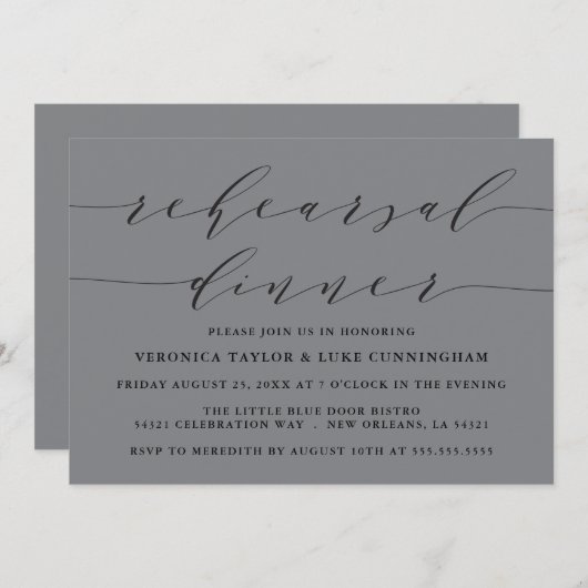 EINFACHE MODERNE SKRIPT | EINLADUNG DER PROBE (Vorne/Hinten)