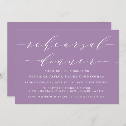 EINFACHE MODERNE SKRIPT | EINLADUNG DER PROBE (Vorne/Hinten)