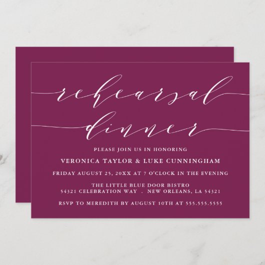 EINFACHE MODERNE SKRIPT | EINLADUNG DER PROBE (Vorne/Hinten)