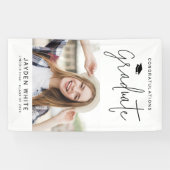 Einfache Moderne Skript-Foto-Graduierungspartei Banner (Horizontal)