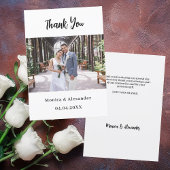 Einfache moderne Skript Hochzeit Foto danke Karte