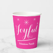 Einfache moderne Skriptbezeichnung Chic Hot Pink f Pappbecher (Rückseite)